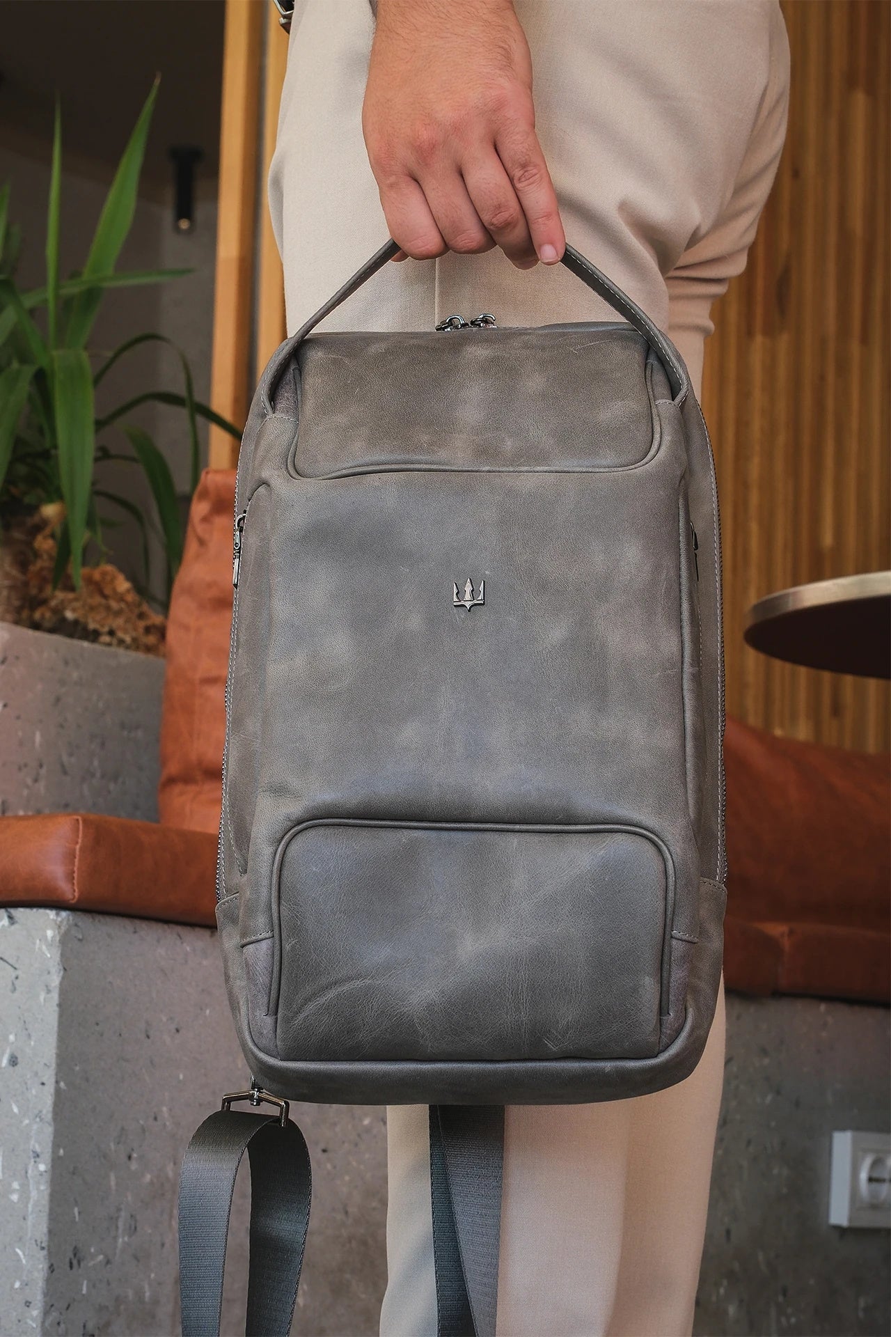 Grain Hakiki Deri Sırt Çantası