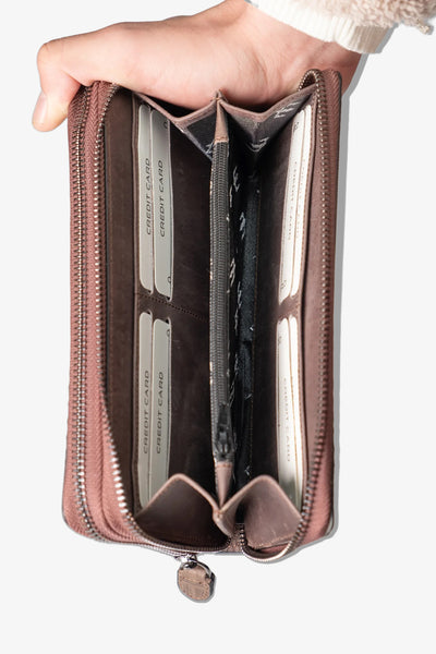 Alecra Çift Telefon Hazneli Deri Portföy