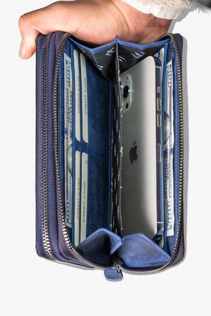 Alecra Çift Telefon Hazneli Deri Portföy