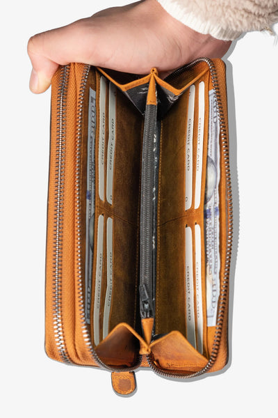 Alecra Çift Telefon Hazneli Deri Portföy