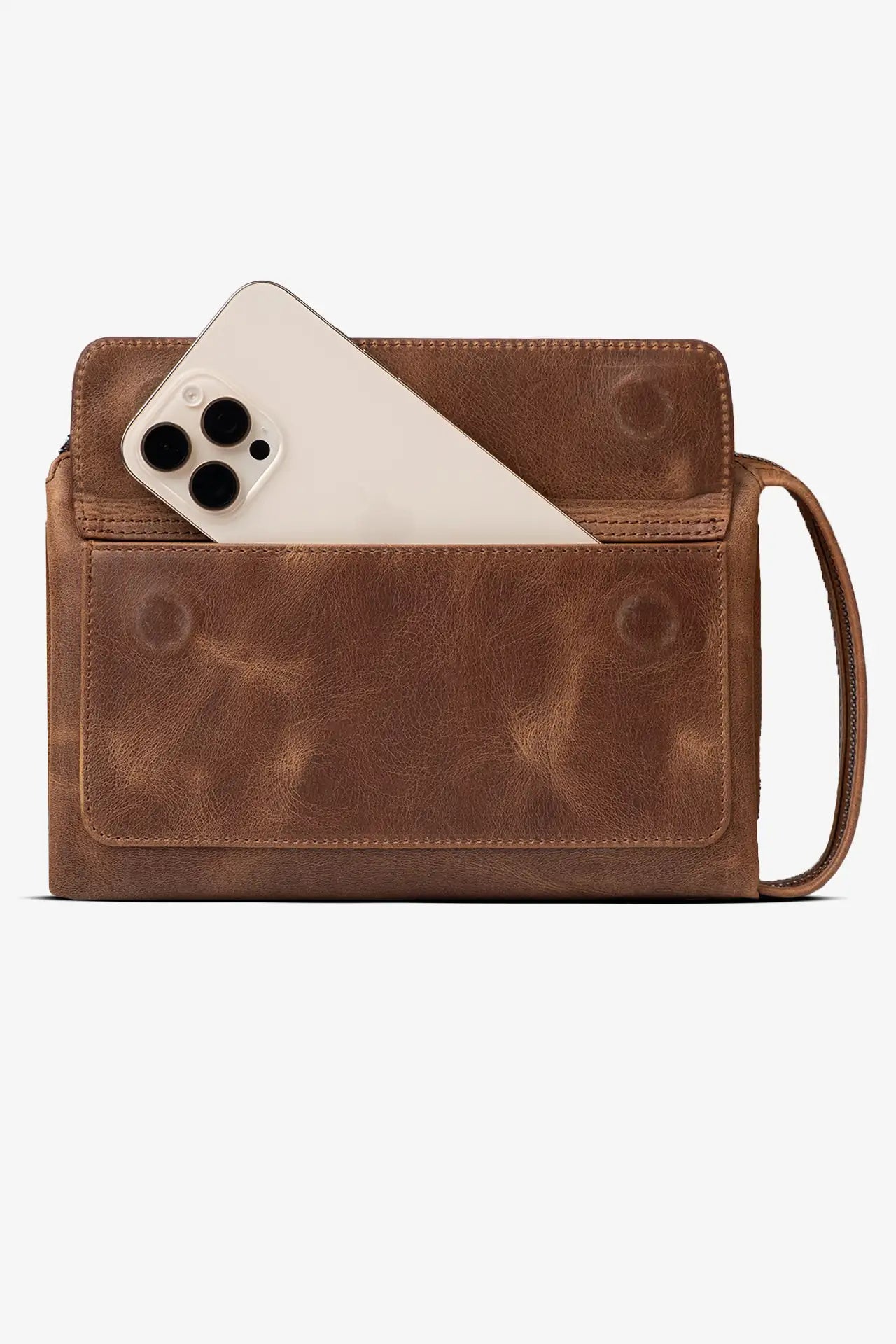 Ombre Hakiki Deri El Çantası