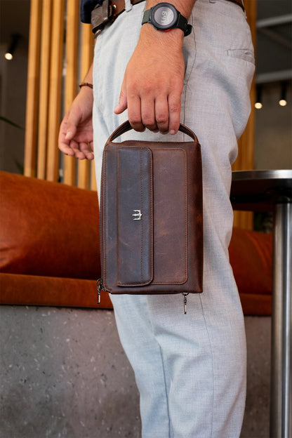 Ombre Hakiki Deri El Çantası