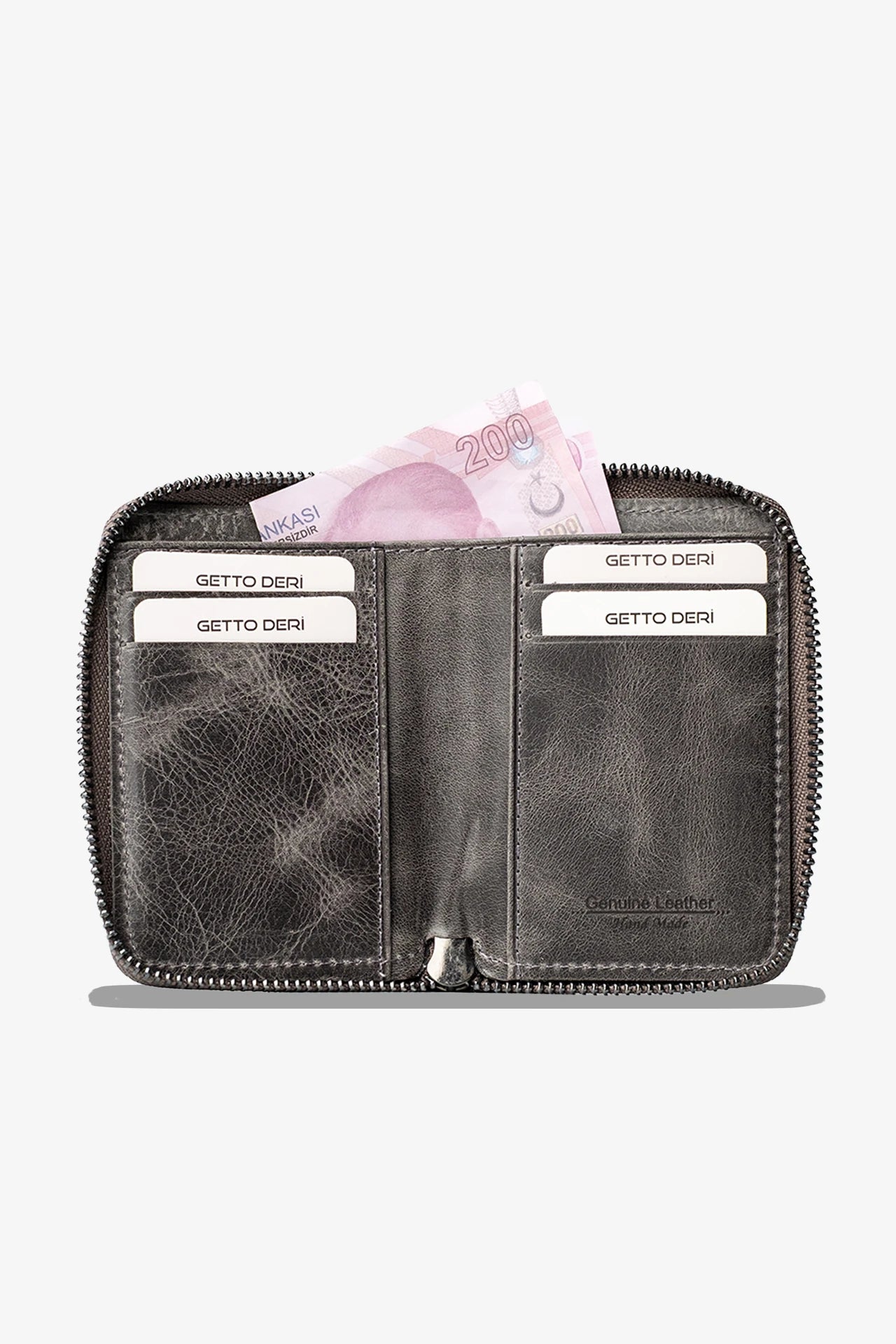 Zip Hakiki Deri Fermuarlı Cüzdan