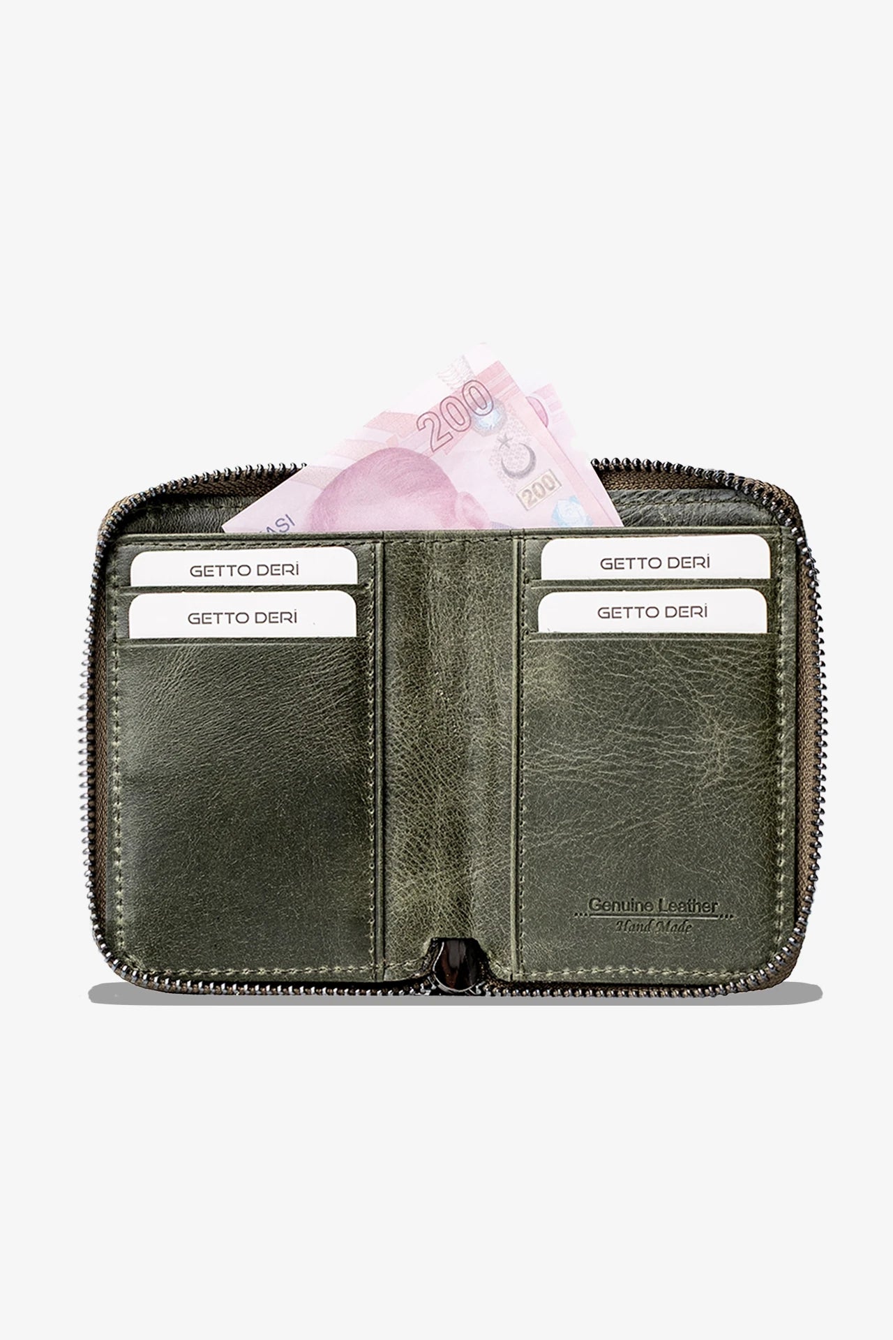 Zip Hakiki Deri Fermuarlı Cüzdan