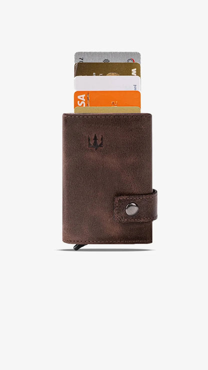 Moon Mekanizmalı Hakiki Deri Minimal Cüzdan