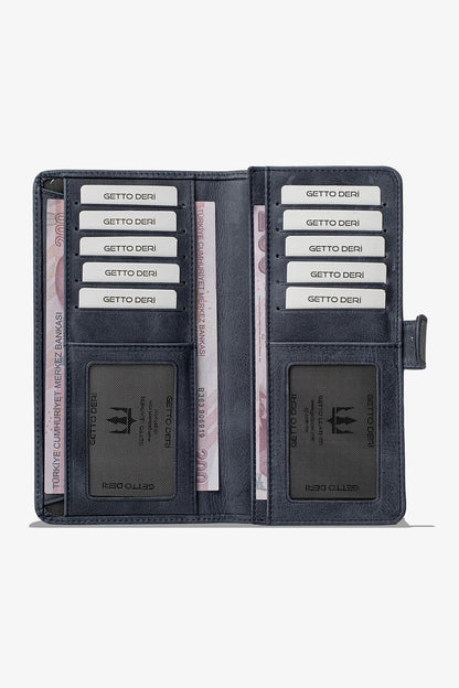 Lucas Hakiki Deri Telefon Cüzdanı