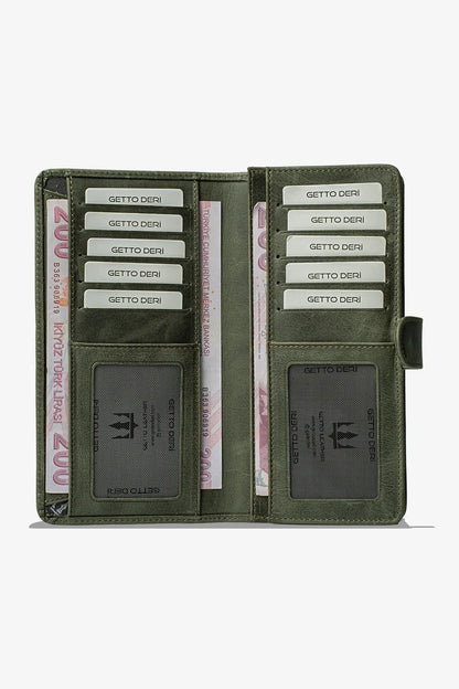 Lucas Hakiki Deri Telefon Cüzdanı