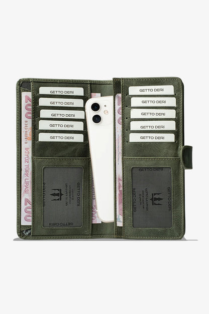 Lucas Hakiki Deri Telefon Cüzdanı