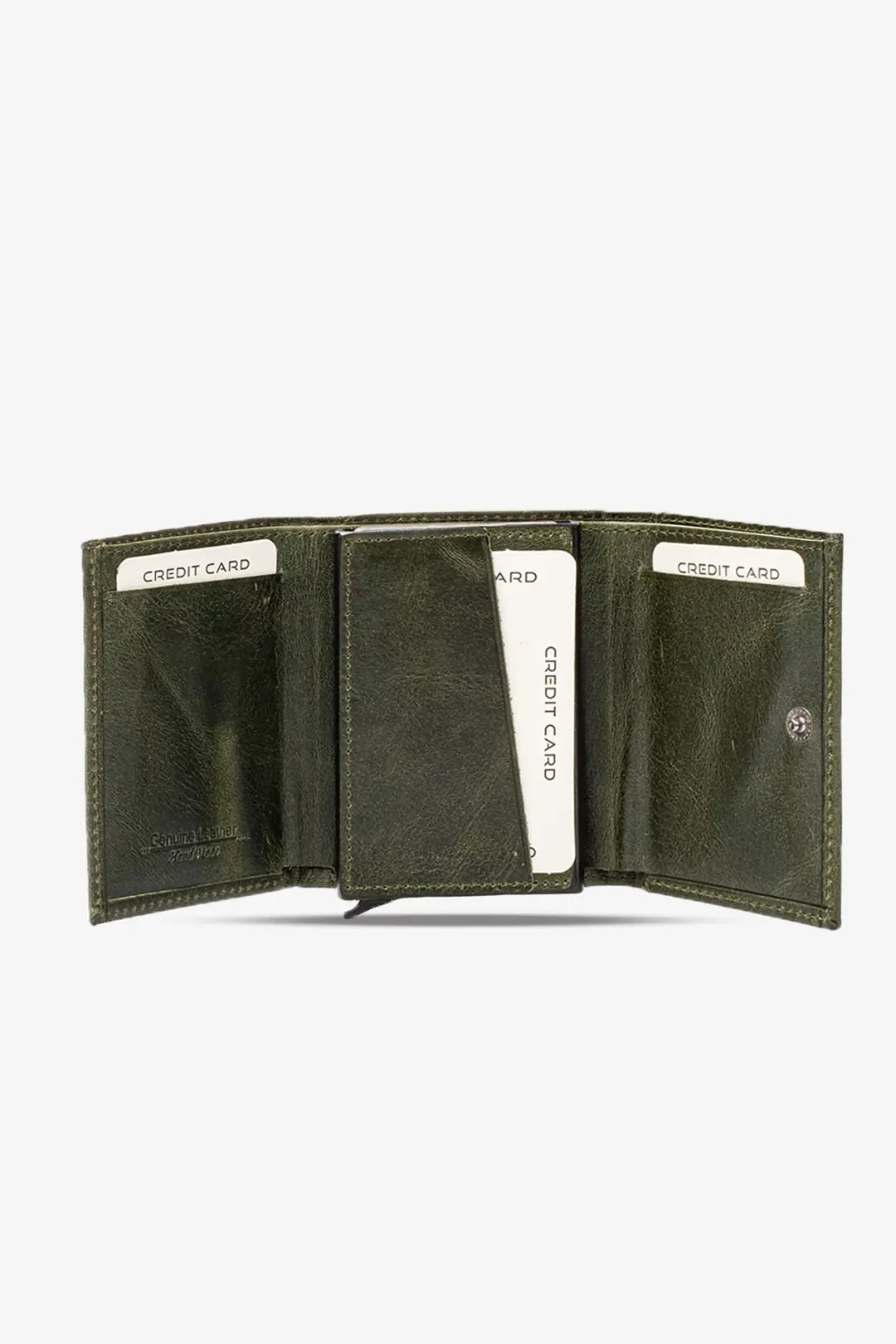 Prag Mekanizmalı Hakiki Deri Cüzdan