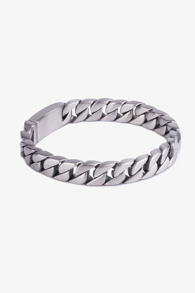 Gümüş renkli metal zincir bileklik, modern tasarım