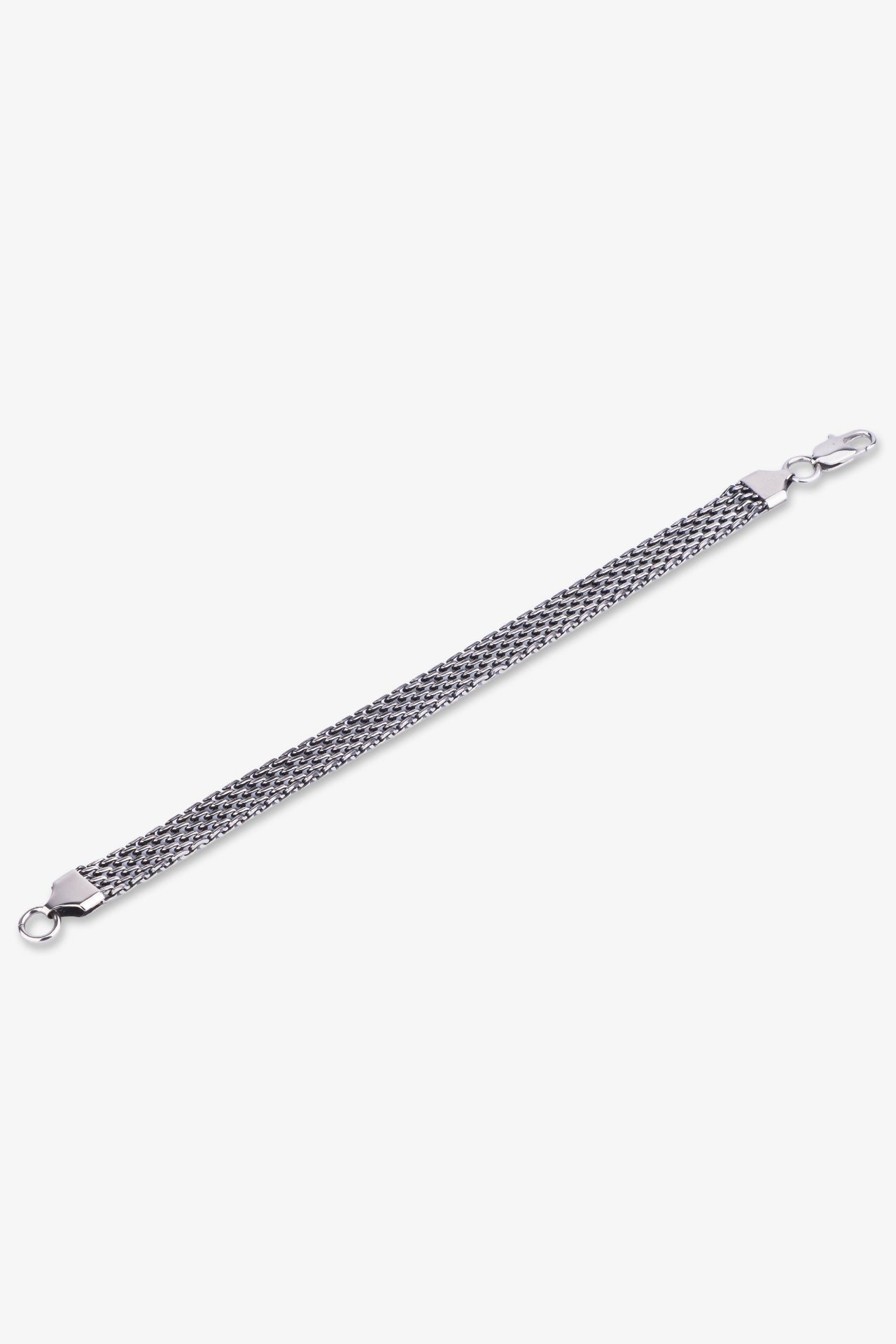 Gümüş renkli zincir desenli metal bileklik