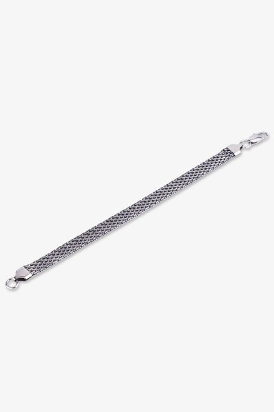 Gümüş renkli zincir desenli metal bileklik