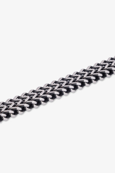 Gri metal zincir kolye, modern tasarım