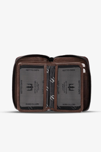 Zip Hakiki Deri Fermuarlı Cüzdan