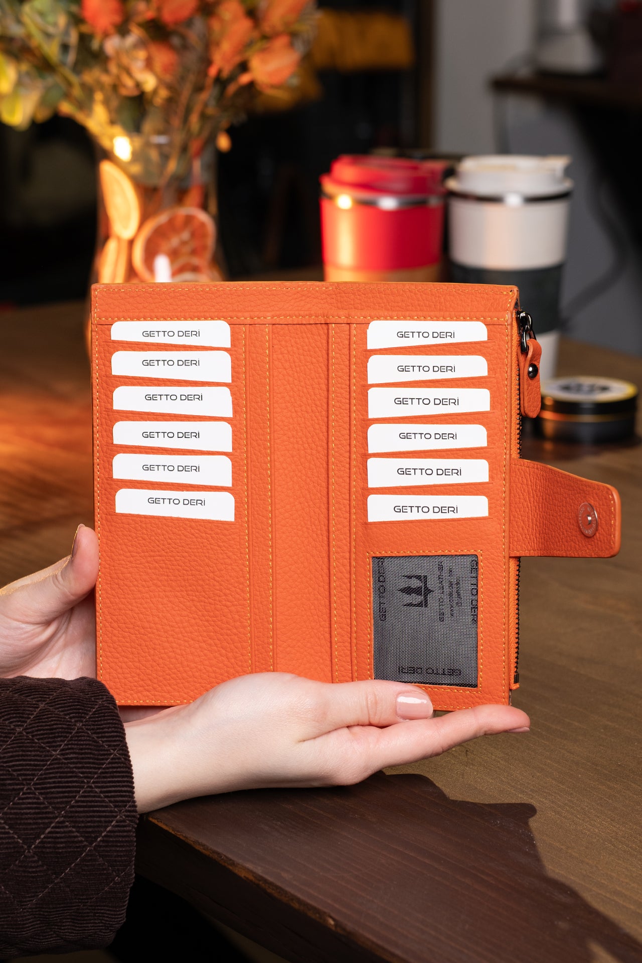 Zoe Telefon Hazneli Hakiki Deri Cüzdan