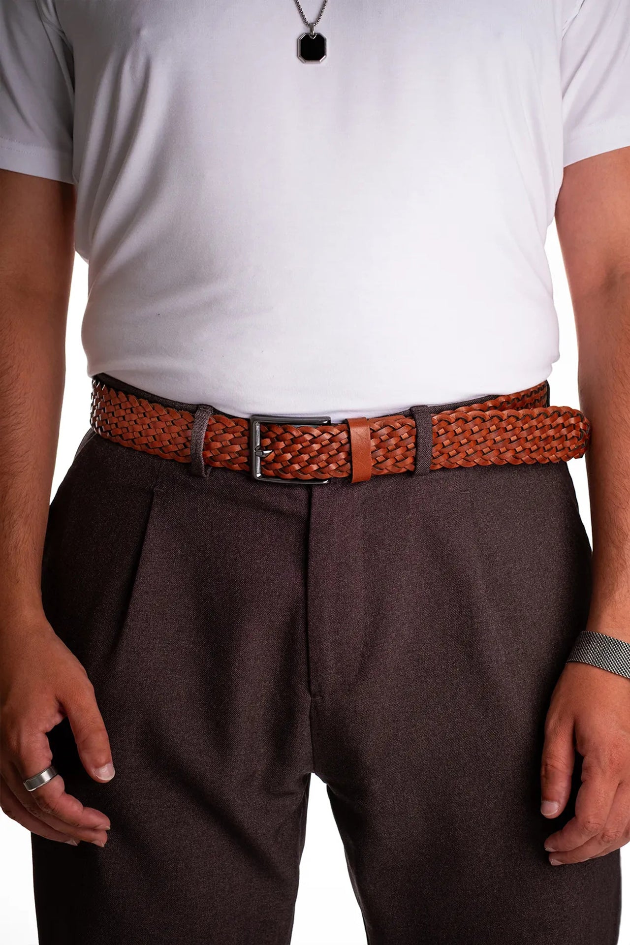 Helen Örgü Hakiki Deri Kemer 3.5 Cm