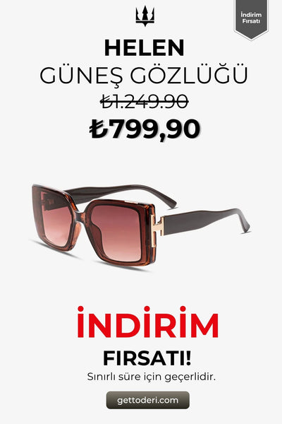 Kare çerçeveli kahverengi tonlu güneş gözlüğü