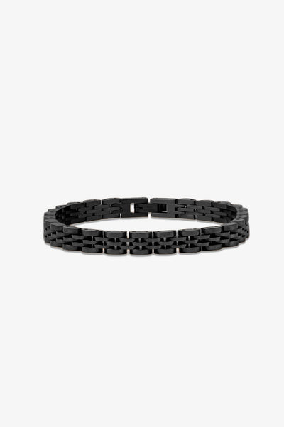 Siyah metal zincirli erkek bileklik, modern tasarım