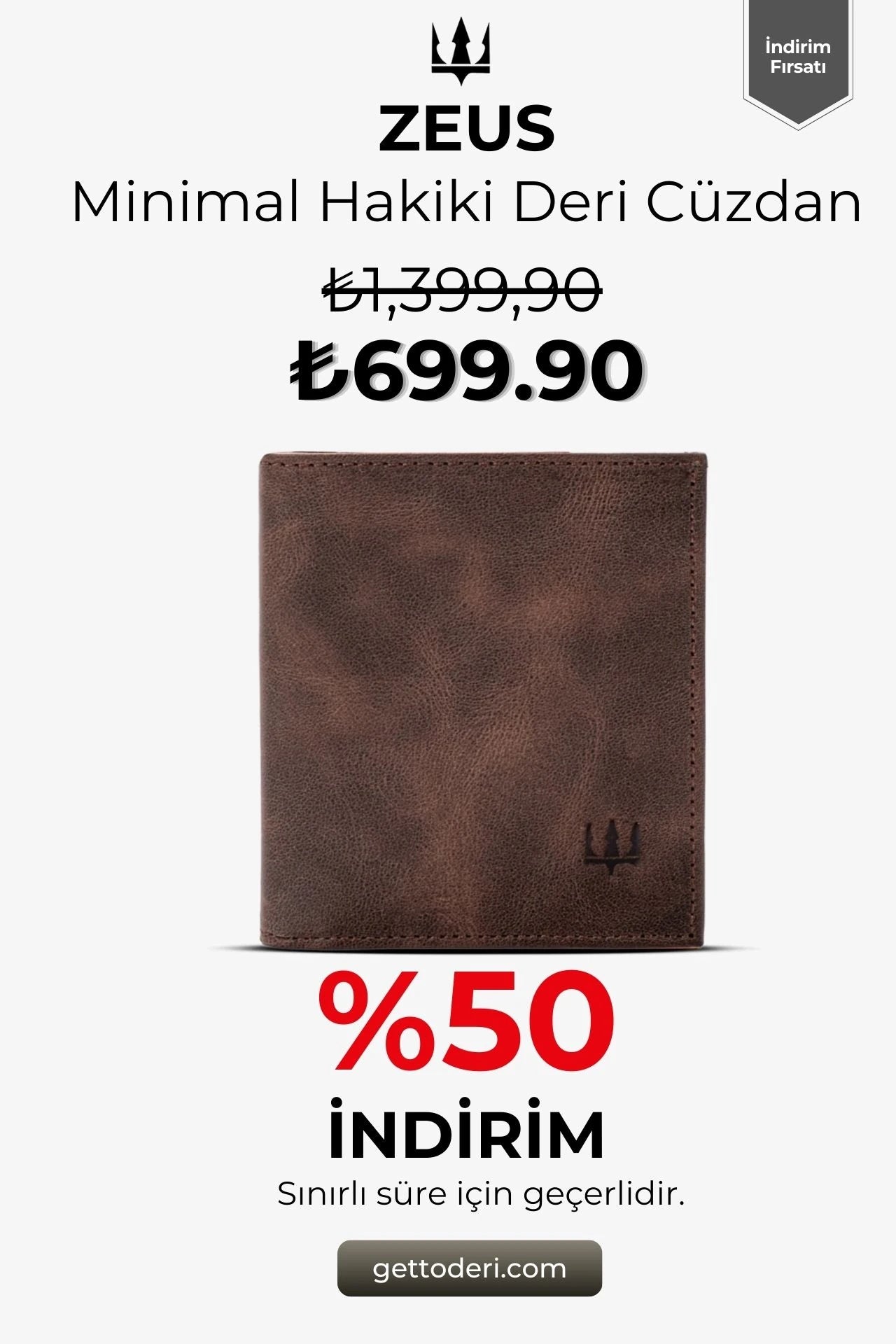 Zeus Minimal Hakiki Deri Cüzdan