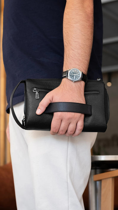 Ombre Hakiki Deri El Çantası