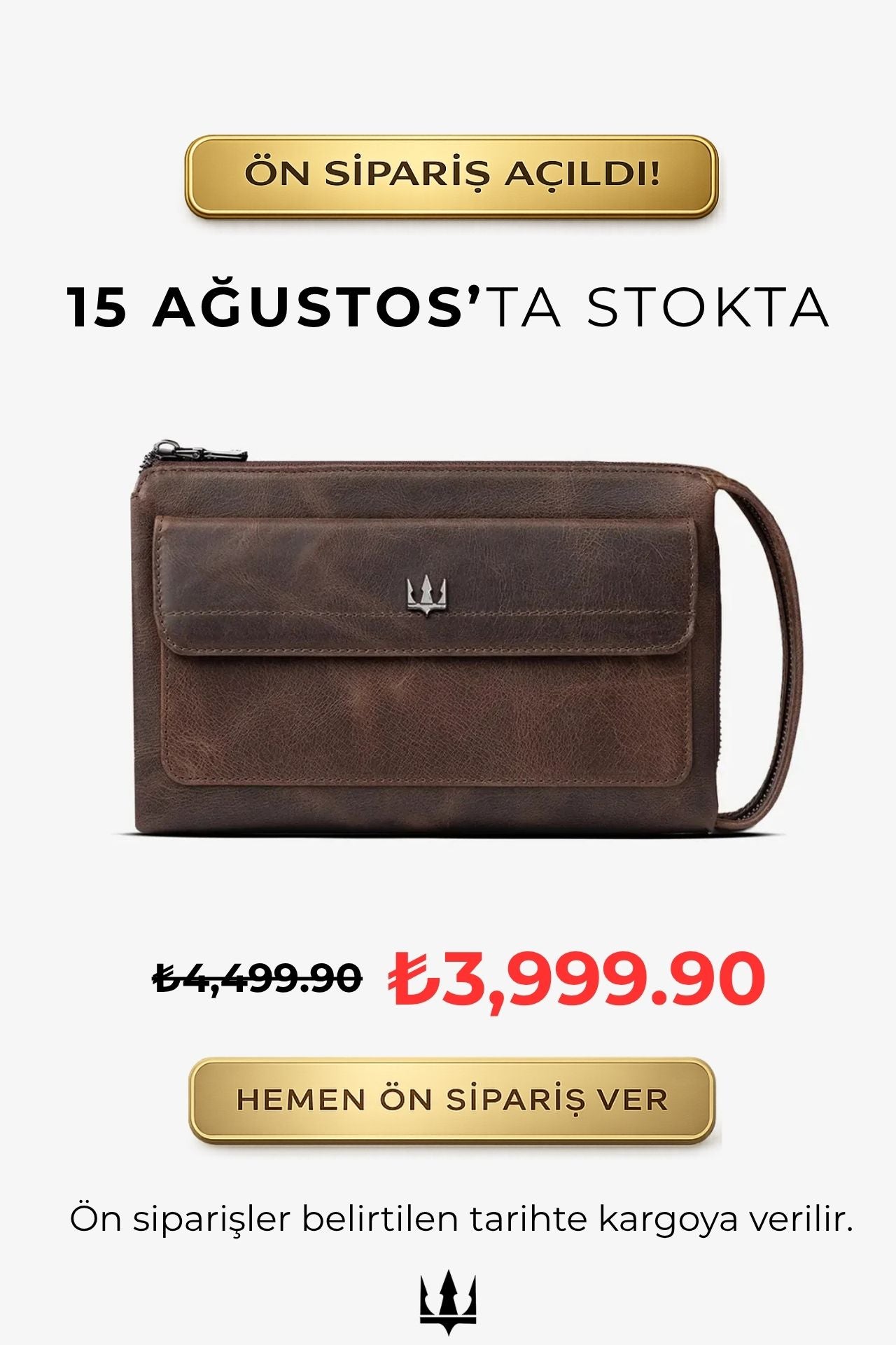 Ombre Hakiki Deri El Çantası