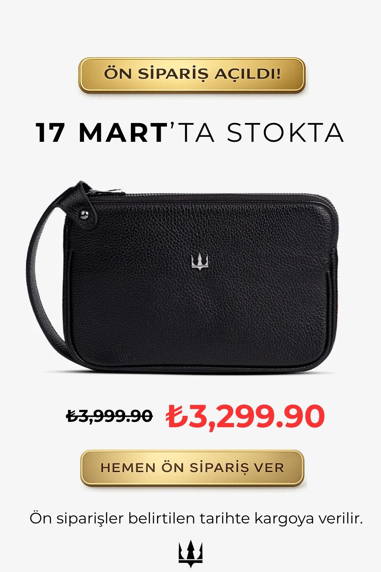 Siyah deri el çantası, fermuarlı kapak ve omuz askısı ile