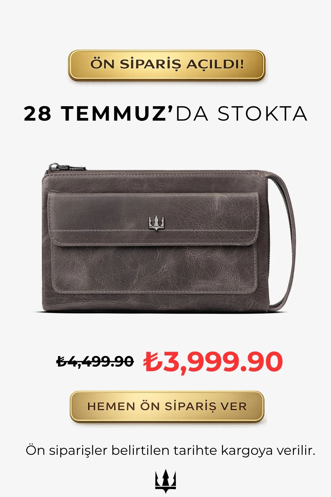 Ombre Hakiki Deri El Çantası
