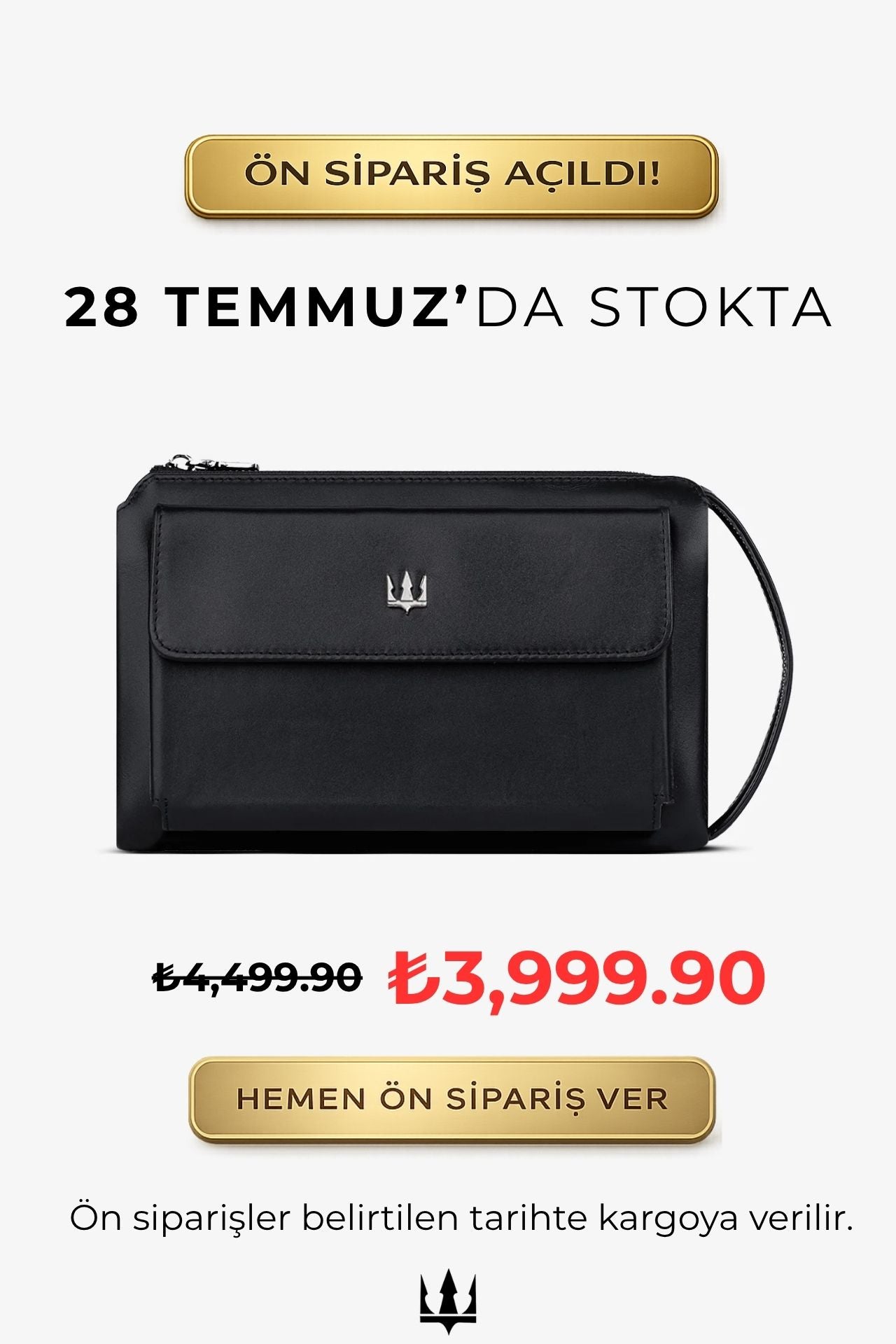 Ombre Hakiki Deri El Çantası