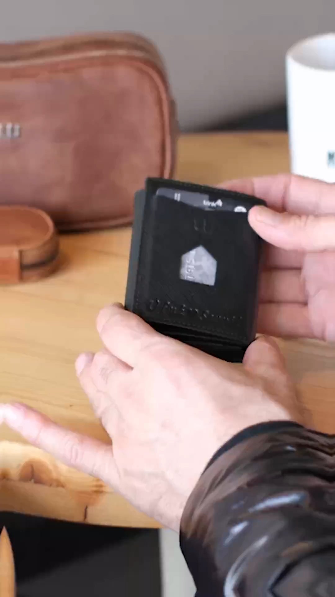 Prag Mekanizmalı Hakiki Deri Cüzdan