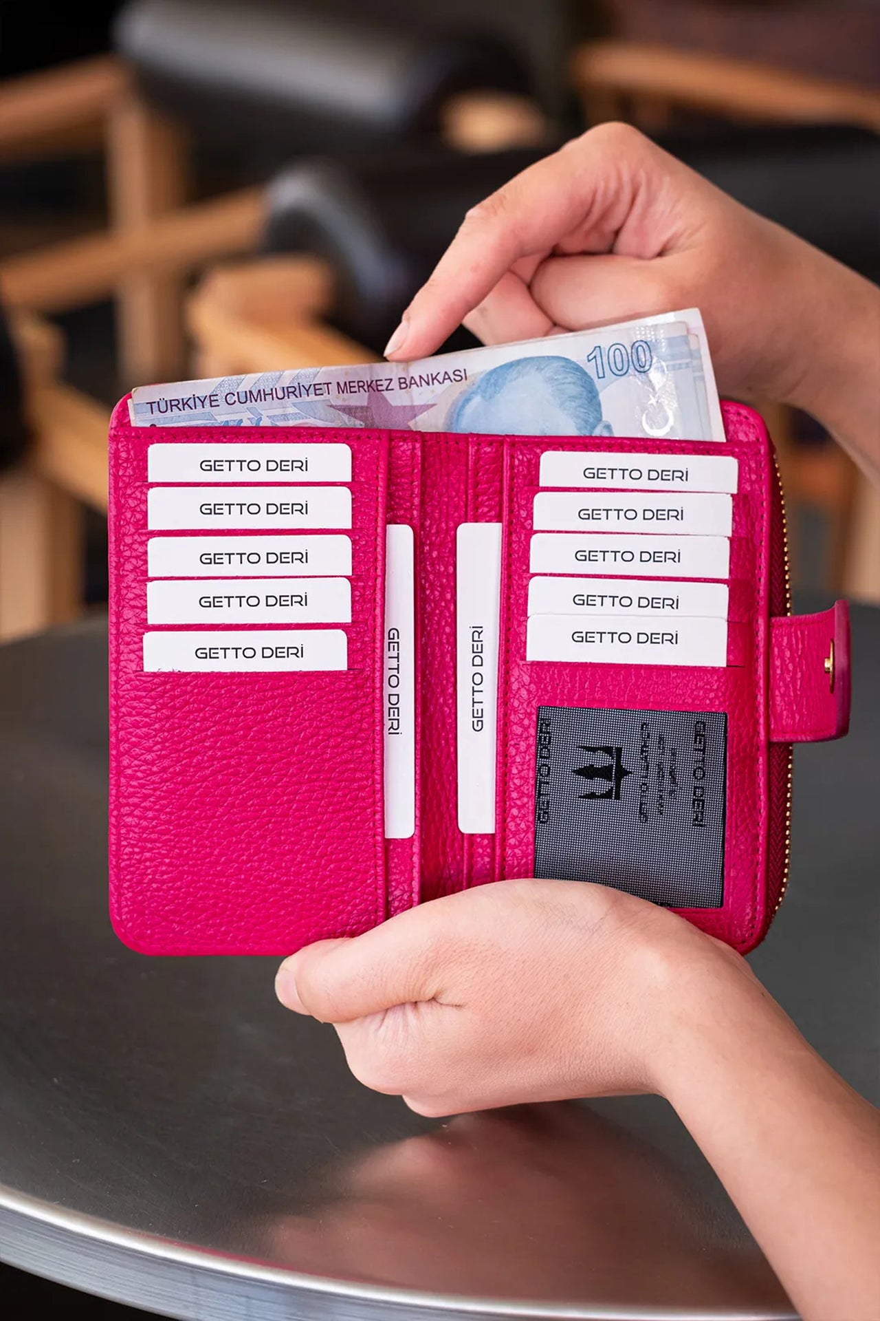 Amor Hakiki Deri Kadın Cüzdan