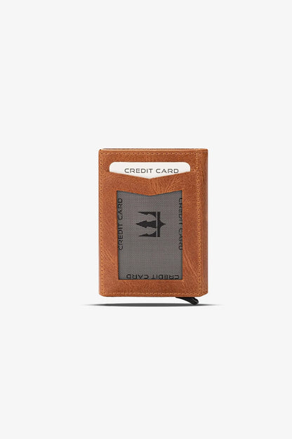 Prag Mekanizmalı Hakiki Deri Cüzdan