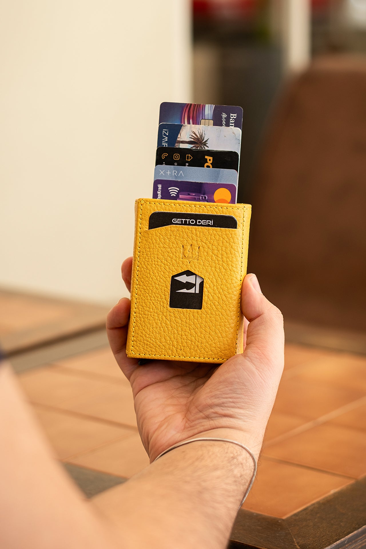 Prag Mekanizmalı Hakiki Deri Cüzdan