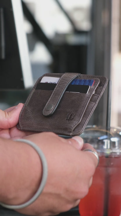 Vento Hakiki Deri Çıt çıtlı Cüzdan