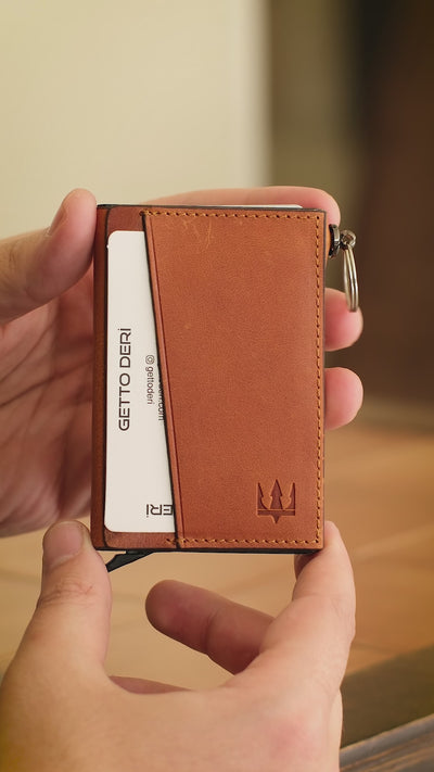 Hype Mekanizmalı Hakiki Deri Kartlık