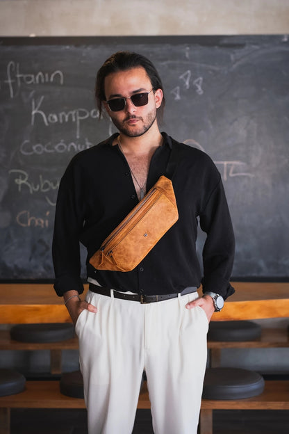 Tudor Hakiki Deri Bel Çantası