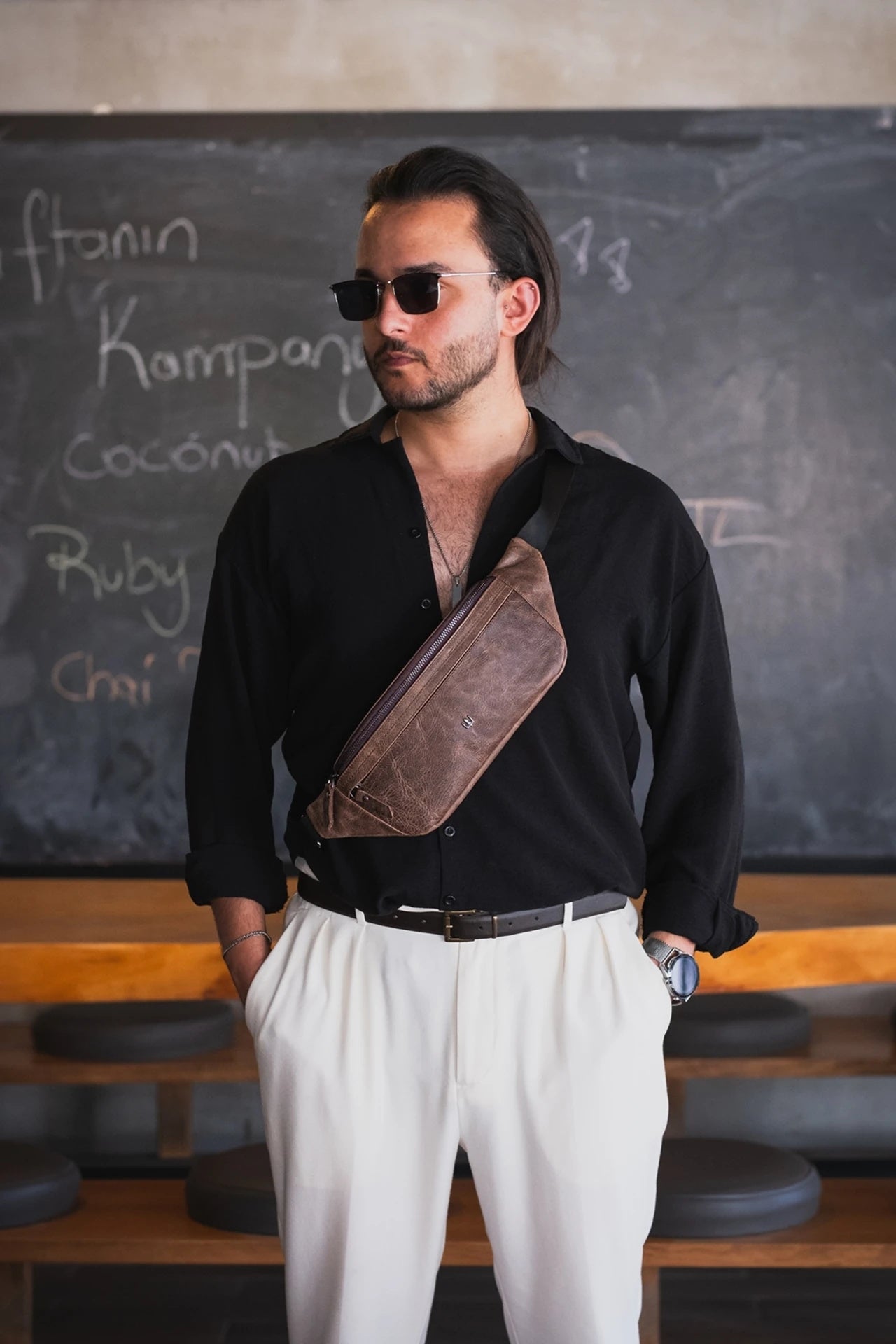 Tudor Hakiki Deri Bel Çantası