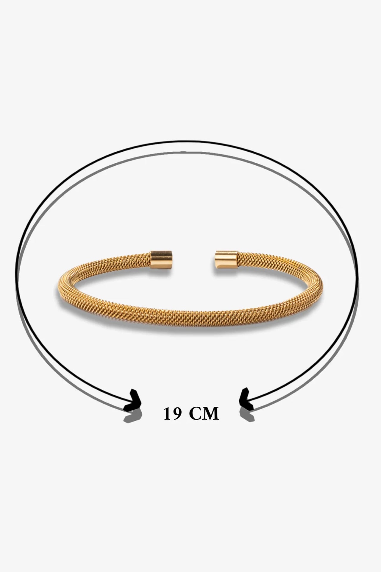 19 cm altın rengi örgü bileklik