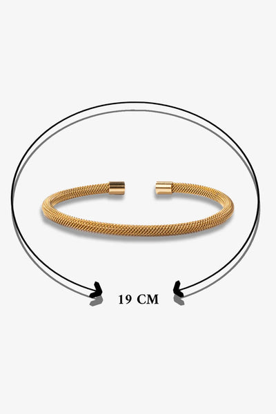 19 cm altın rengi örgü bileklik