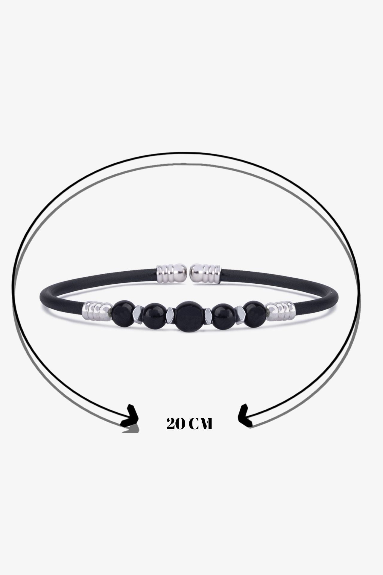 Siyah Akik Hematit Bileklik (Stress Taşı)