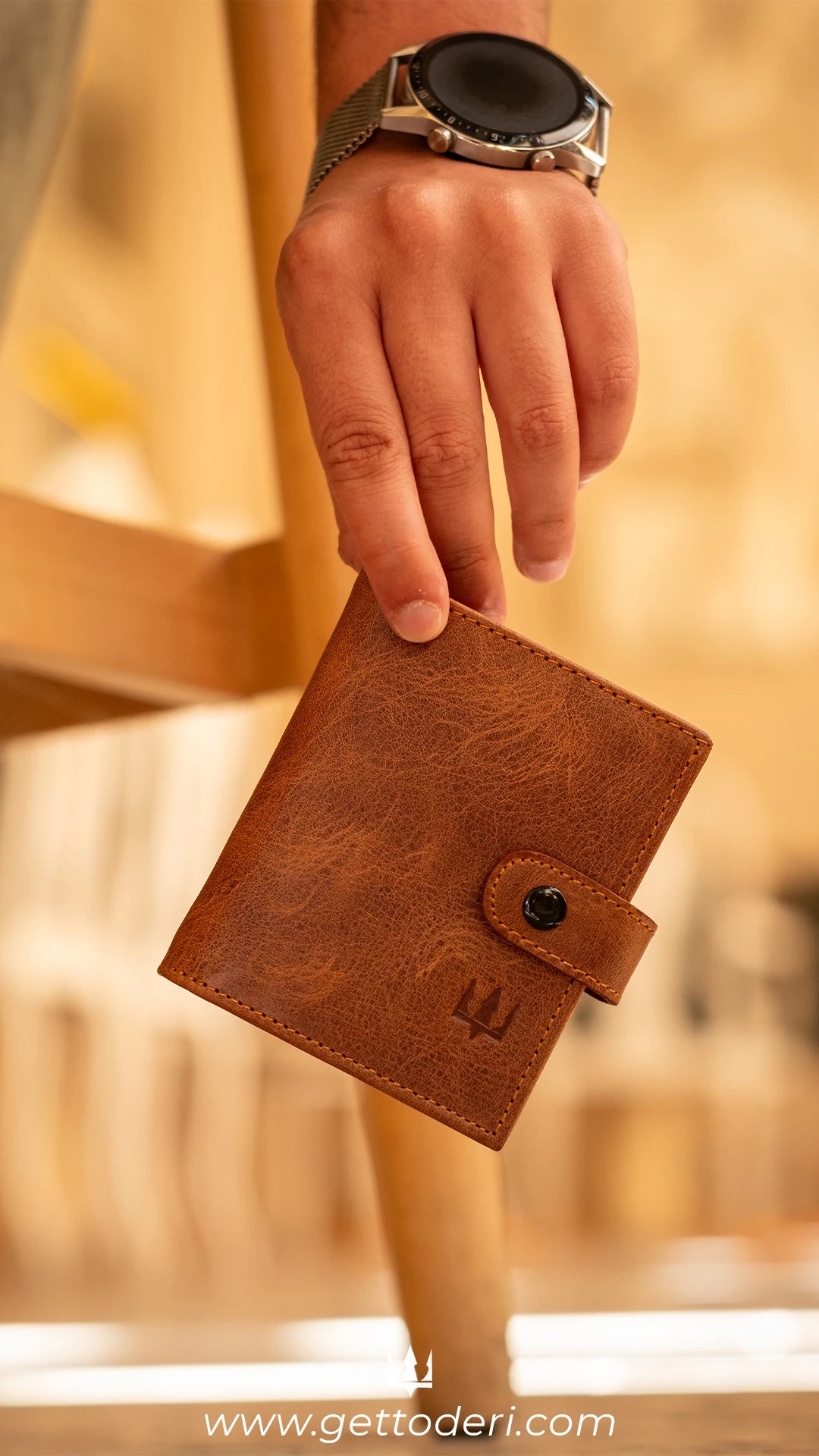 Space Hakiki Deri Çıt Çıtlı Cüzdan