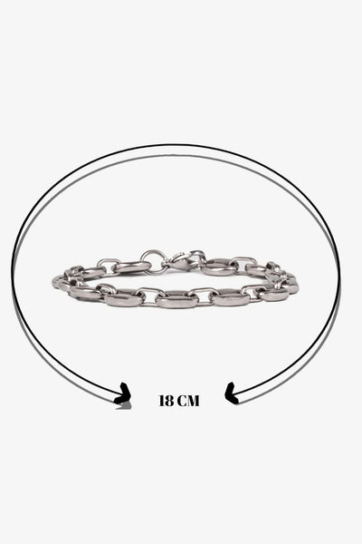 18 cm gümüş renkli metal zincir bileklik