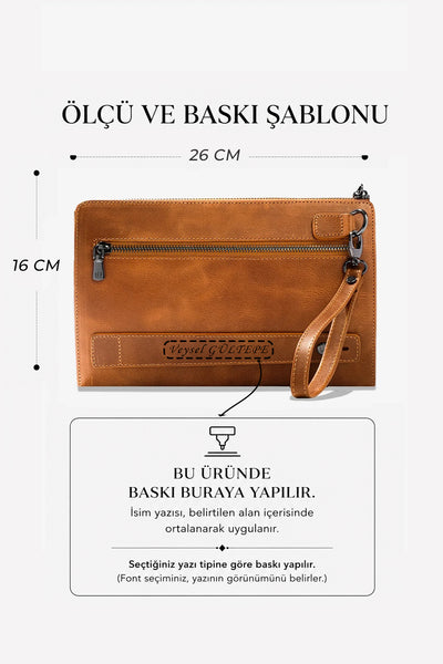 Trace Parmak İzi Okuyucu Hakiki Deri El Çantası
