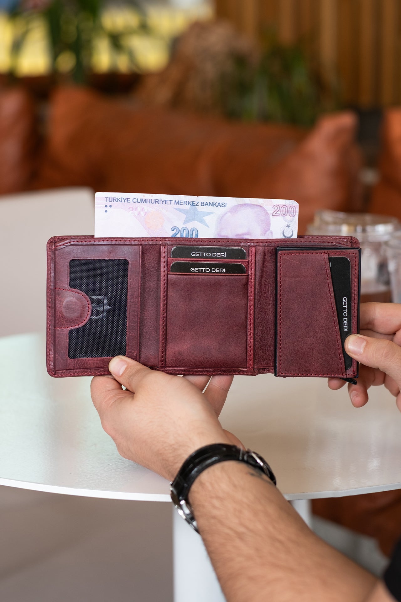 Vibe Mekanizmalı Hakiki Deri Cüzdan