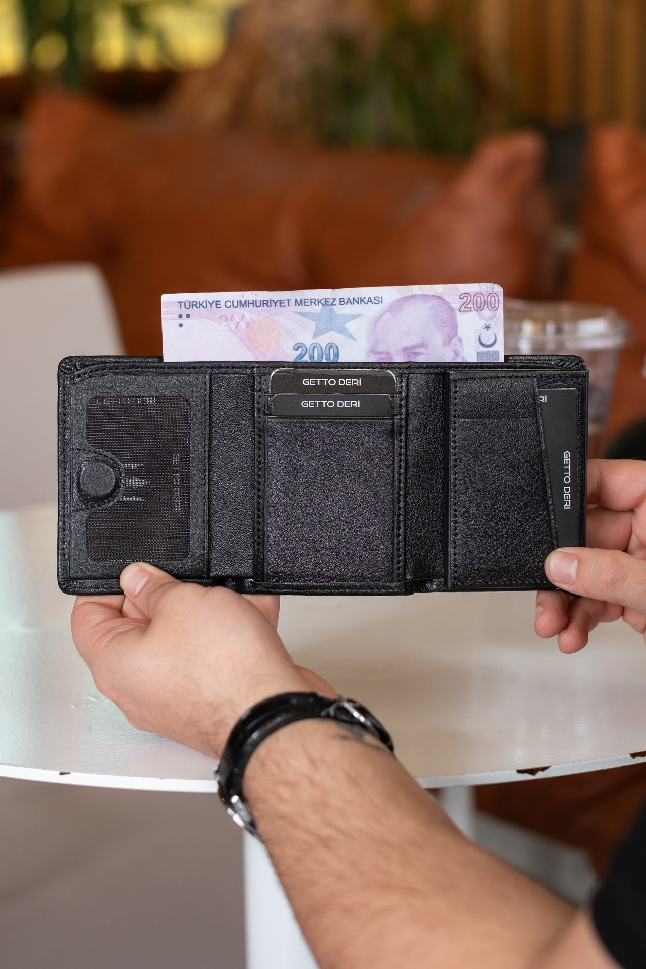 Vibe Mekanizmalı Hakiki Deri Cüzdan