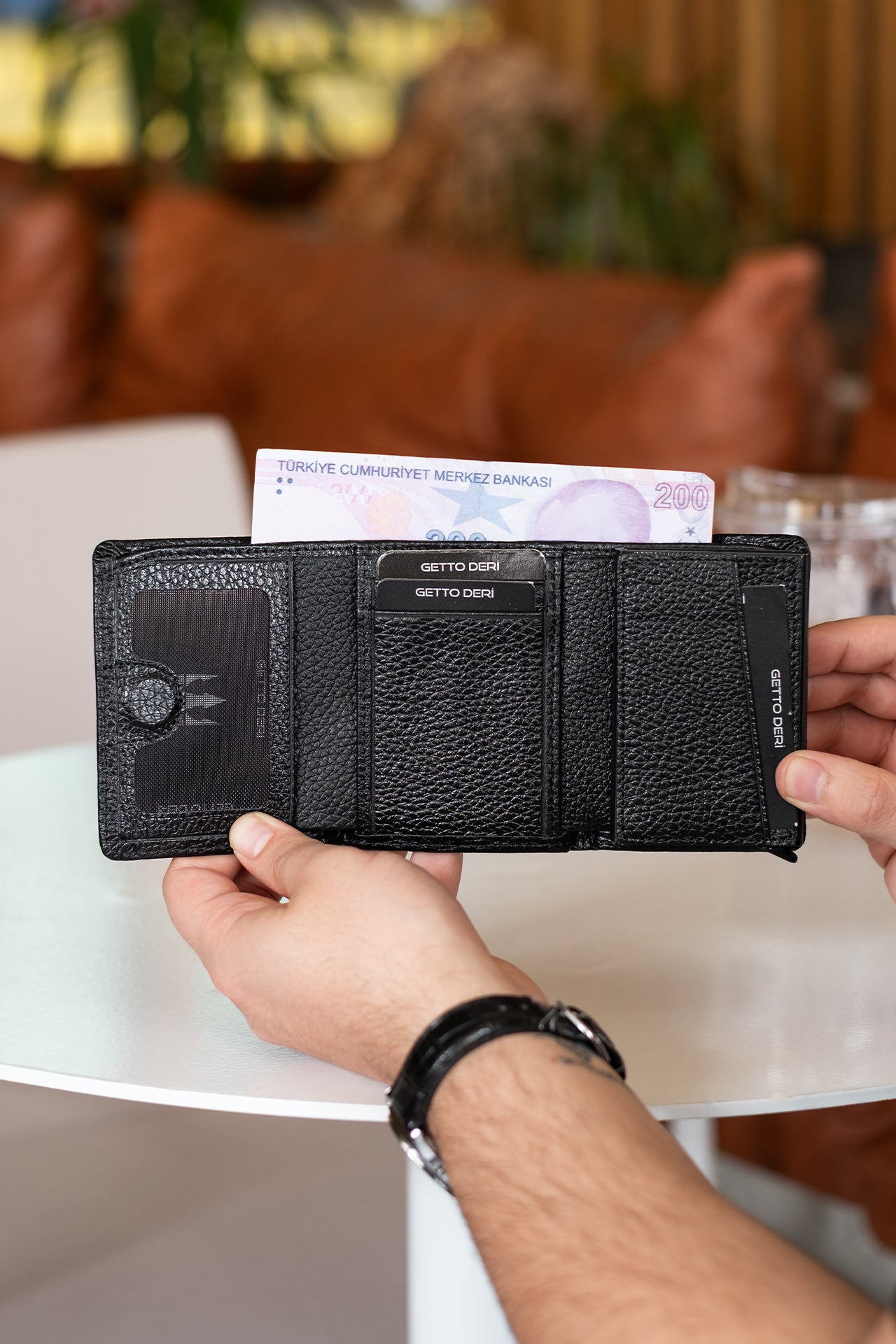 Vibe Mekanizmalı Hakiki Deri Cüzdan