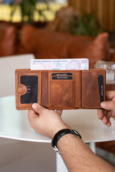 Vibe Mekanizmalı Hakiki Deri Cüzdan