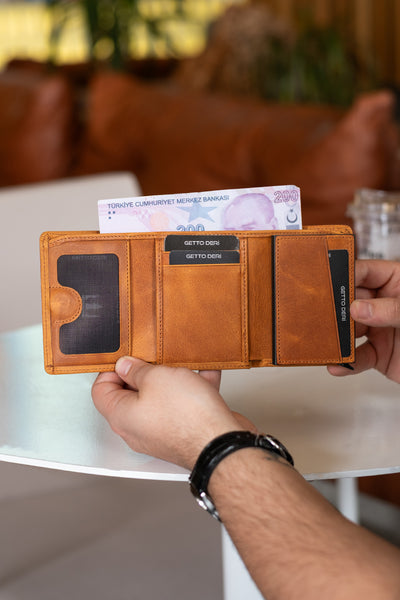 Vibe Mekanizmalı Hakiki Deri Cüzdan
