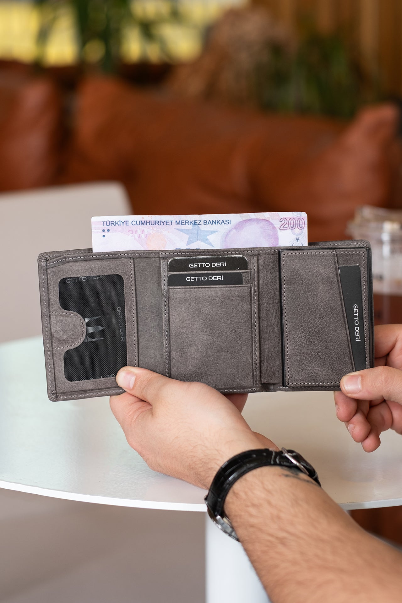 Vibe Mekanizmalı Hakiki Deri Cüzdan