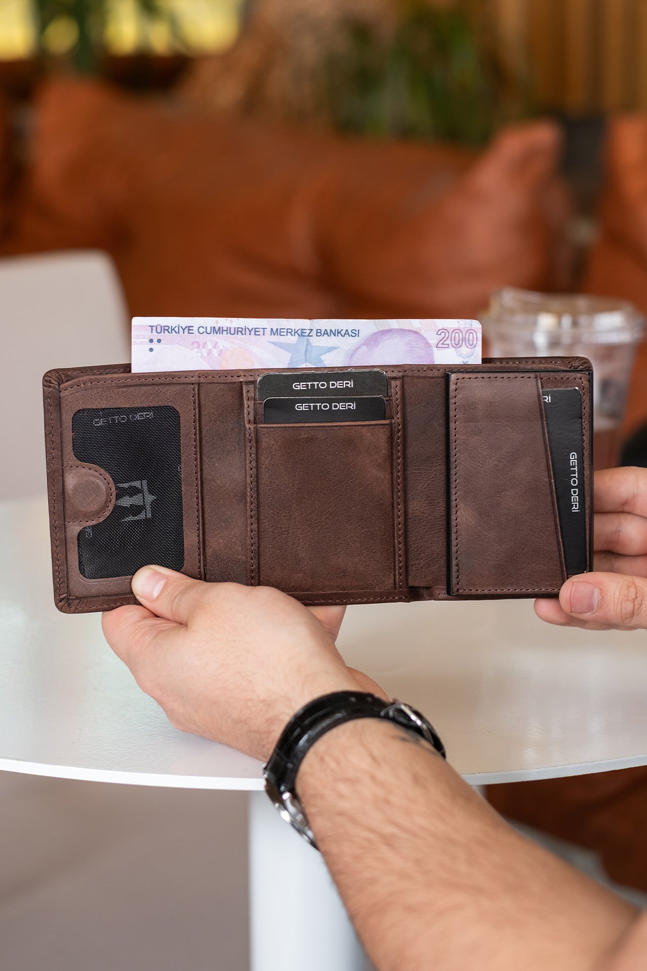 Vibe Mekanizmalı Hakiki Deri Cüzdan