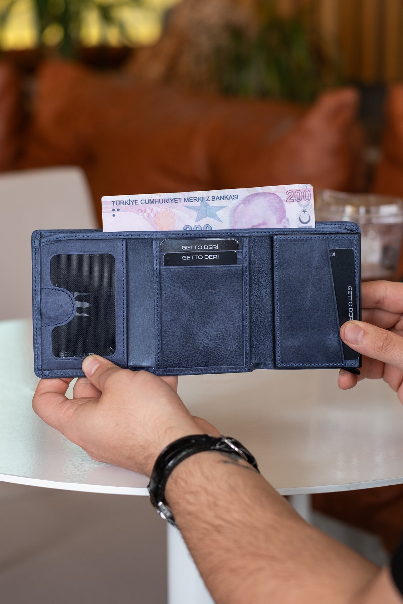 Vibe Mekanizmalı Hakiki Deri Cüzdan